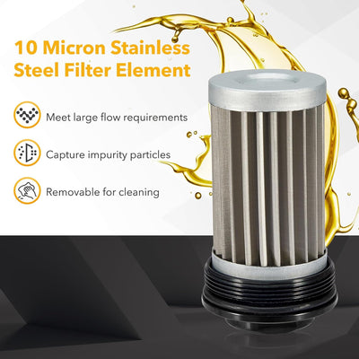 Filtro combustible 10 micrones adaptador 6AN 8AN 10AN 50mm