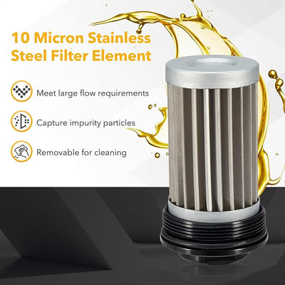 Filtro combustible 10 micrones adaptador 6AN 8AN 10AN 50mm