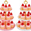 2 Soportes Plástico Cupcakes 3 Niveles Torre Postres Rosa Blanco