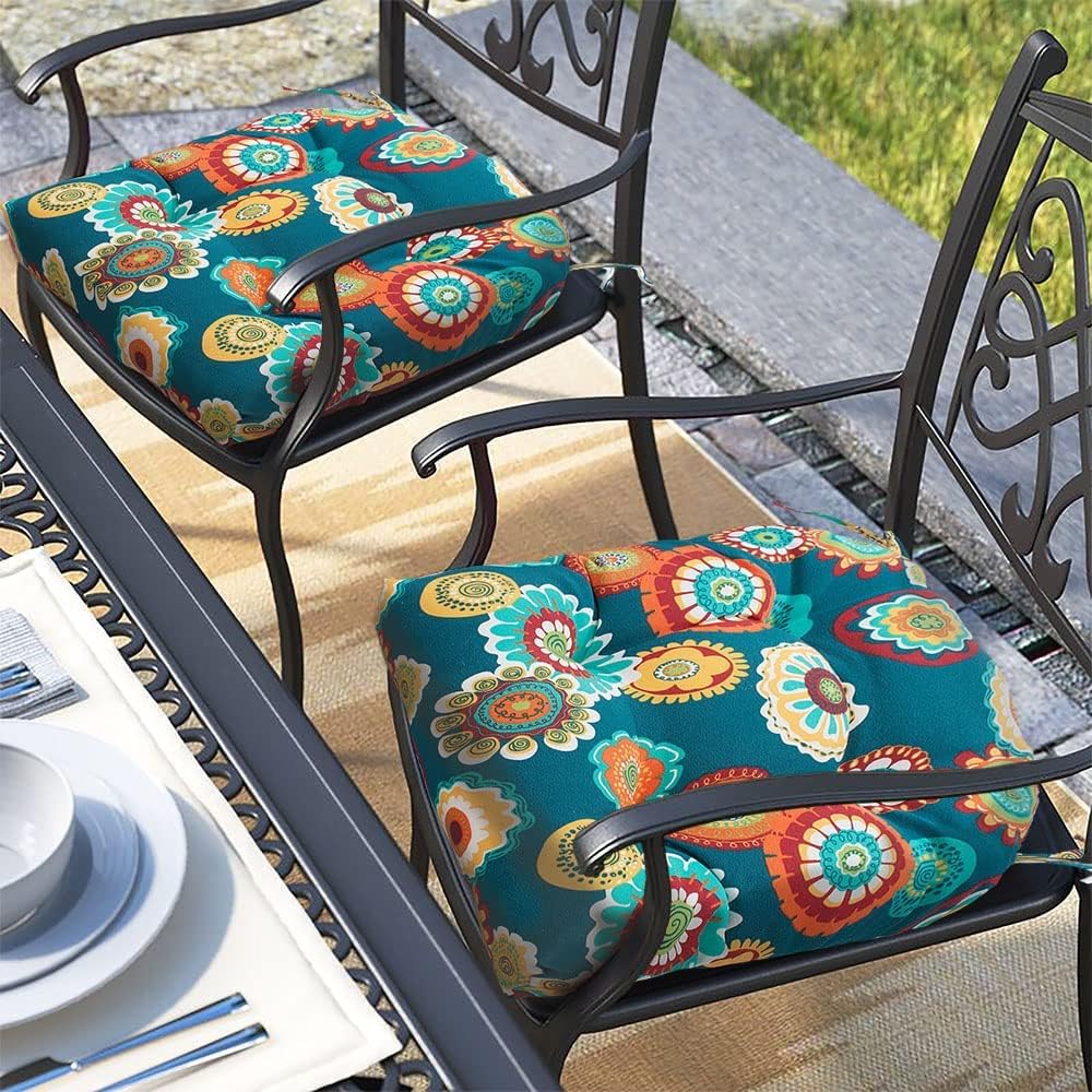 2 Pzas Cojines Capitoné 19x19pulg Impermeables para Silla