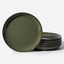 Set platos cerámica 8pulg resistentes arañazos verde