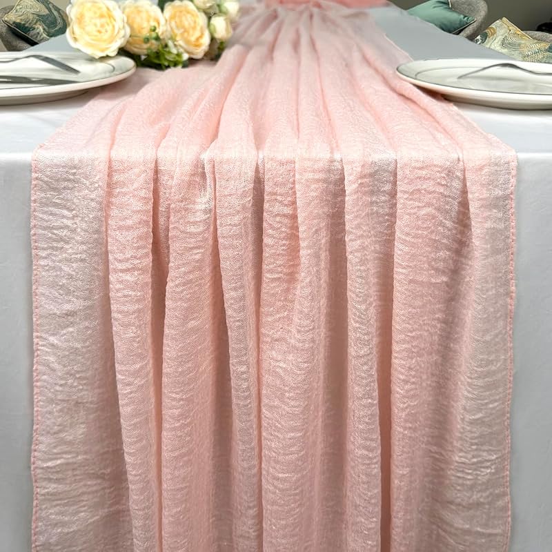 Camino mesa rosa bohemio gasa súper suave 10ft