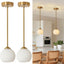 2 Luces colgantes latón vidrio leche isla cocina ajustable