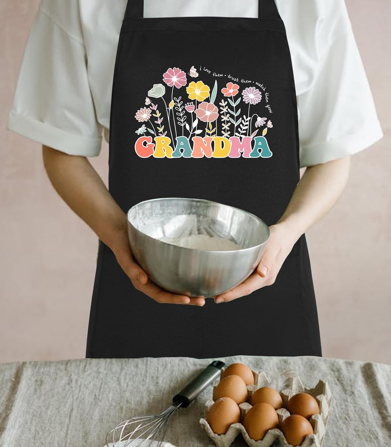 Delantal mujer floral 2 bolsillos cocina regalo navidad