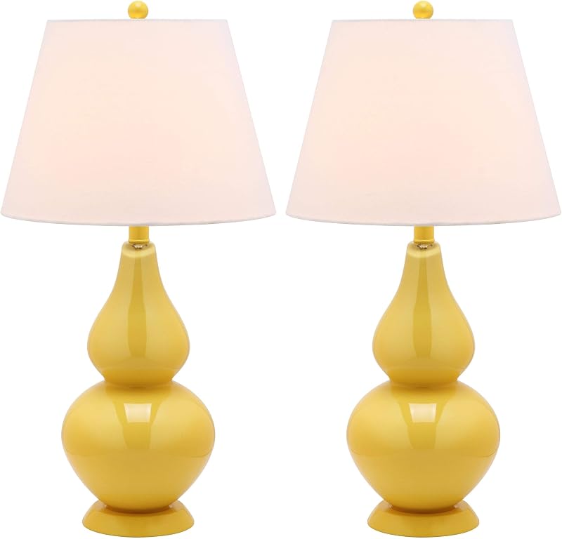 2 Pzas Lámpara Mesa Cristal Calabaza LED Diseño Moderno