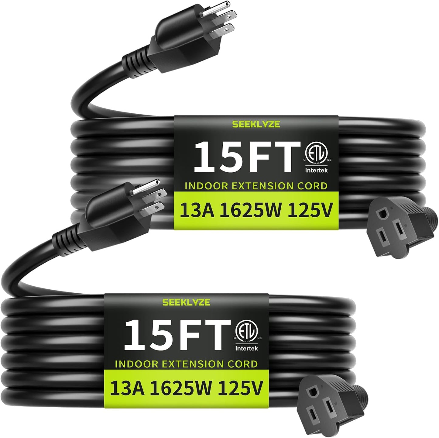 Cable extensión 15ft 16/3 13A negro 3 clavijas