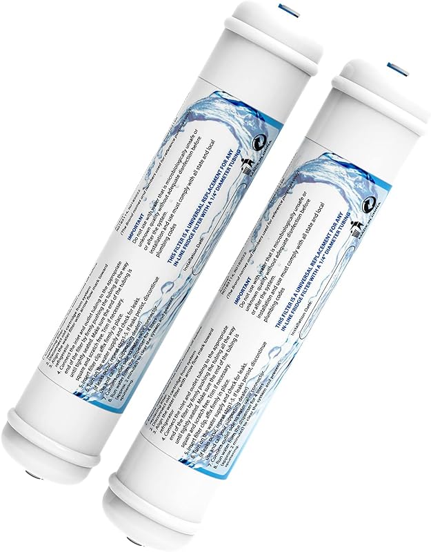 2 Filtros agua 1/4" carbón activado para refrigerador