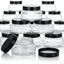 24 Pzas Tarros Plástico 5oz Tapas Negras Sin BPA