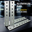 Riel DIN aluminio ranurado 1.378x8pulg plateado 4 pzas