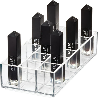 Organiz. lápices labial plástico 8x4x2" transparente