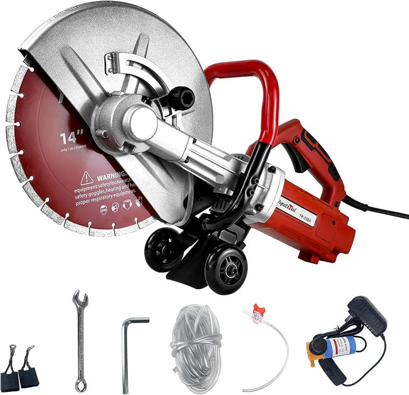 Sierra concreta eléctrica 14" 3500W corte húmedo
