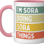 Taza Cerámica Personalizada con Frase Divertida Rosa/Blanca