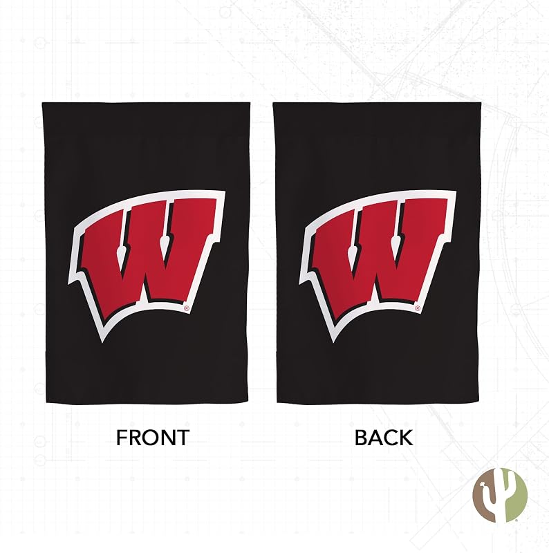 Bandera jardín UW Badgers 19x12pulg exterior