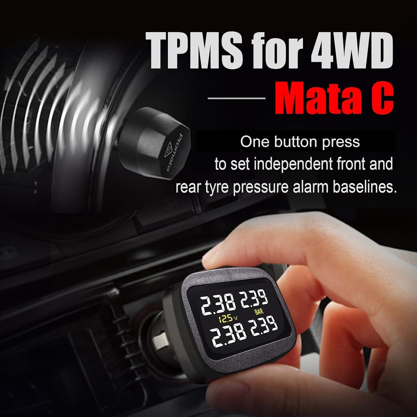 Sistema TPMS con 4 sensores 6 modos alarma y pantalla color