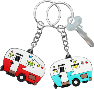 2 Llaveros Retro para Caravana Decoración Viajes Verde