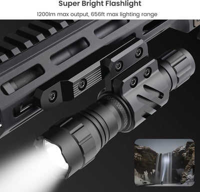 Linterna FL14-MB 1200 lúmenes LED negra mate con soporte