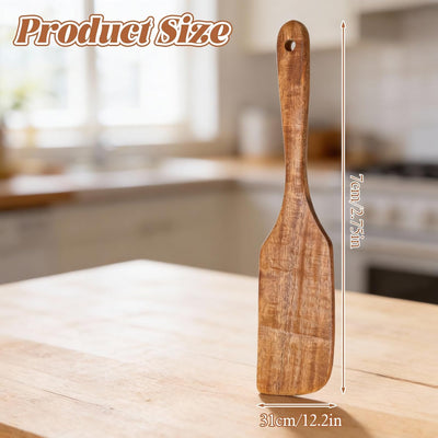 Espátula madera mango largo utensilios wok antiadherente