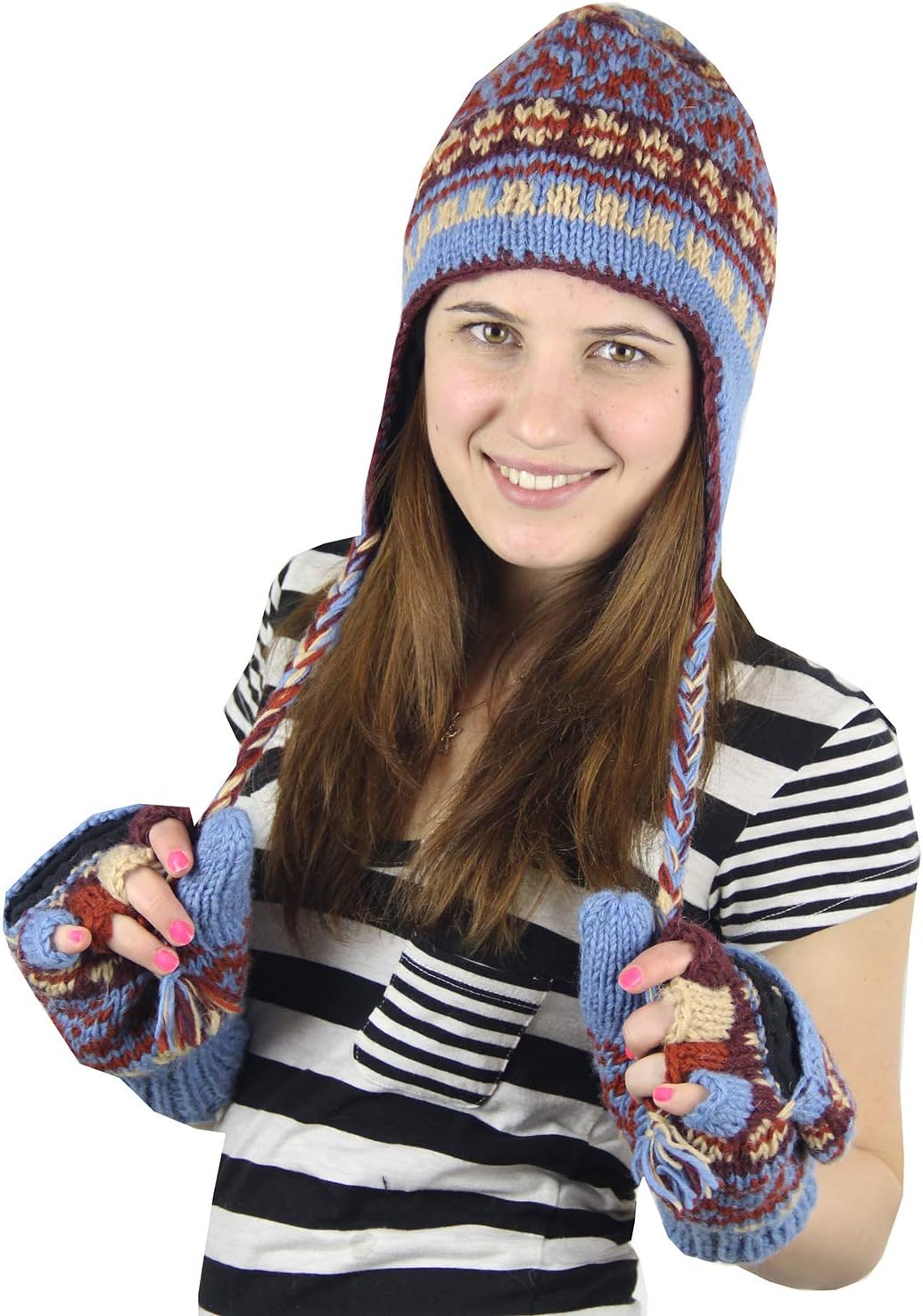 Set guantes y gorro lana esquí