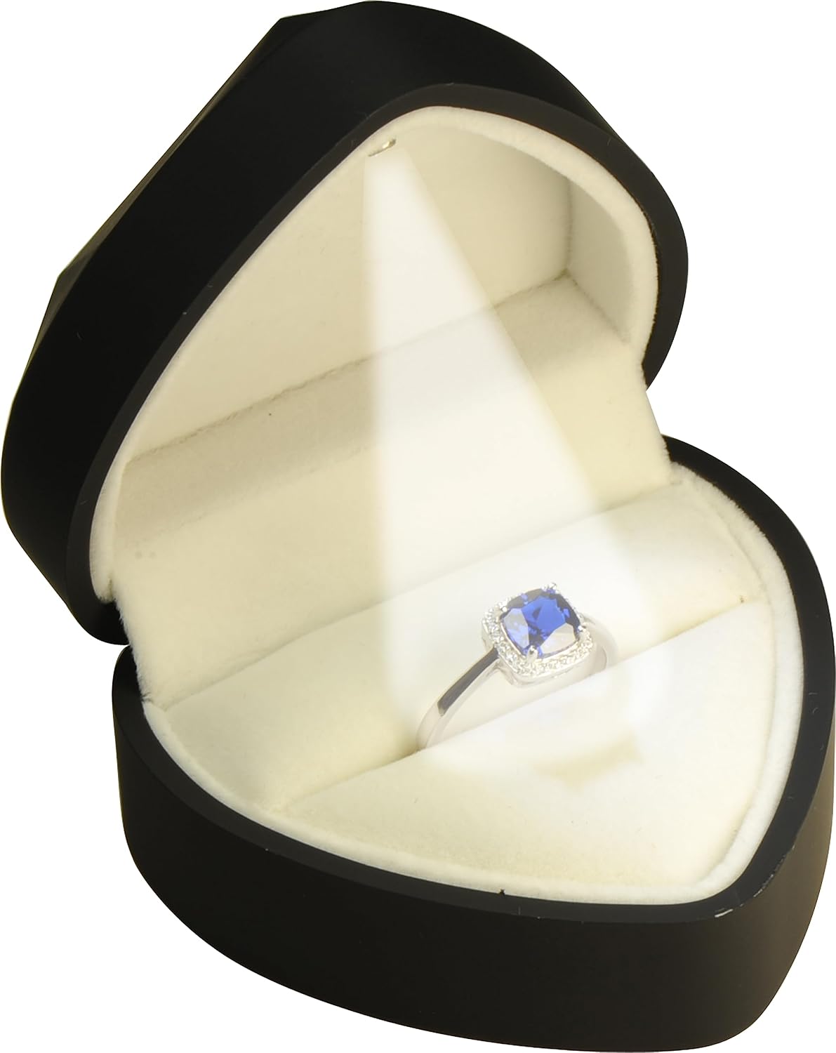 Caja anillo LED corazón lujo regalo mujer hombre