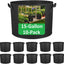 10 Pzas Bolsas Cultivo 15gal Tela Aireación Asa Negro