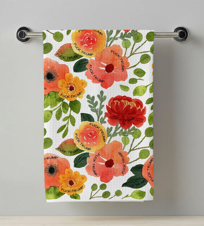 Toalla de cocina Flower Floral FCK Tru divertida con diseño floral