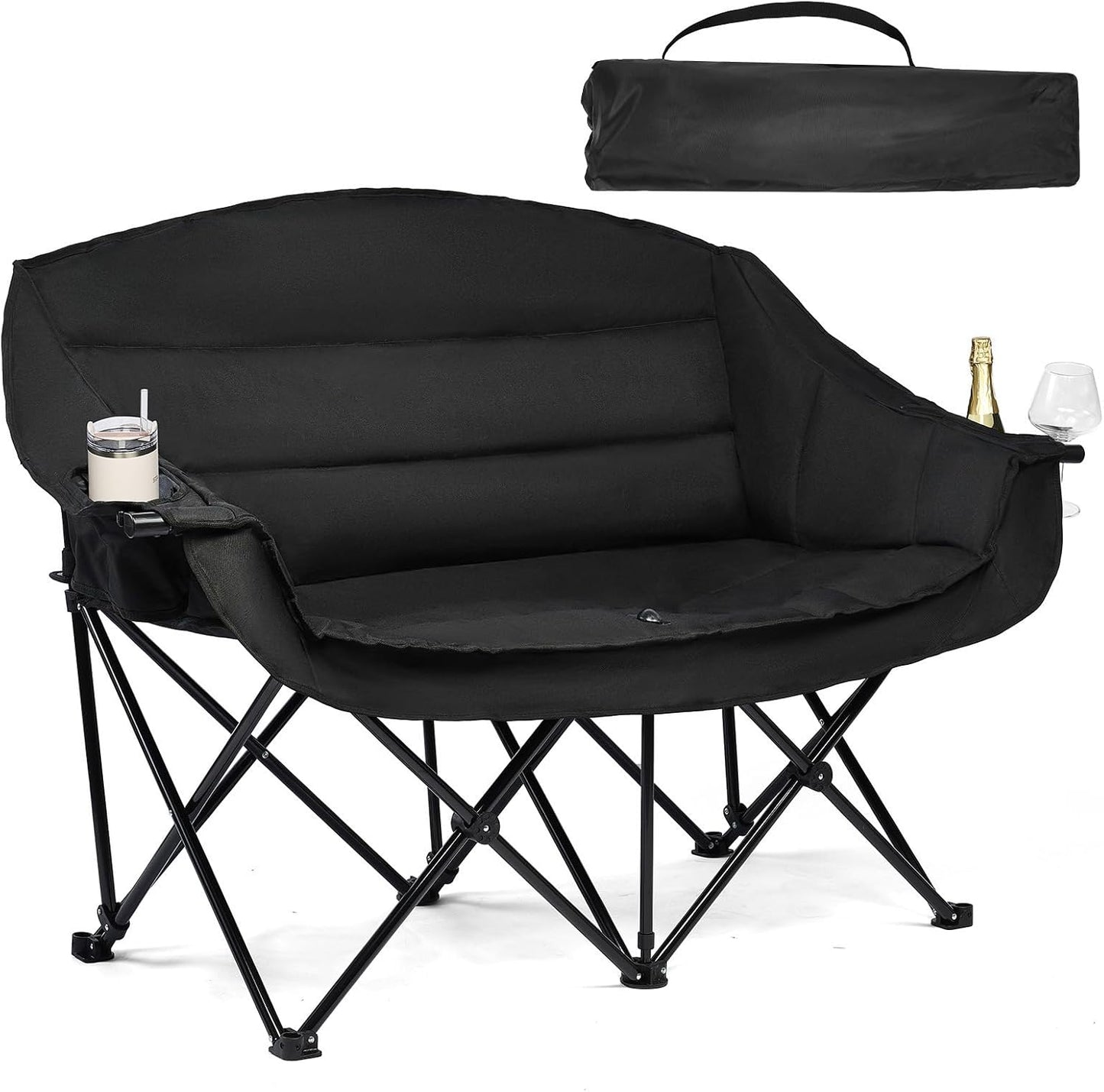 Silla campamento doble acolchada para 2 adultos XL plegable