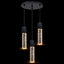 Lámpara colgante isla cocina cristal 3 luces negro