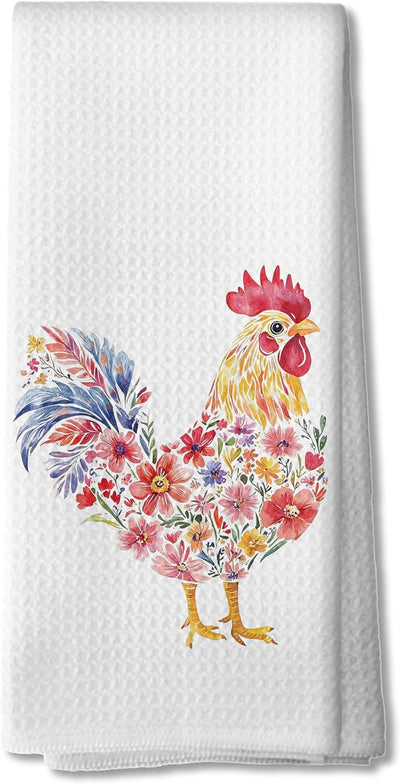 Toallas cocina rústicas floral regalo pollo 16x24