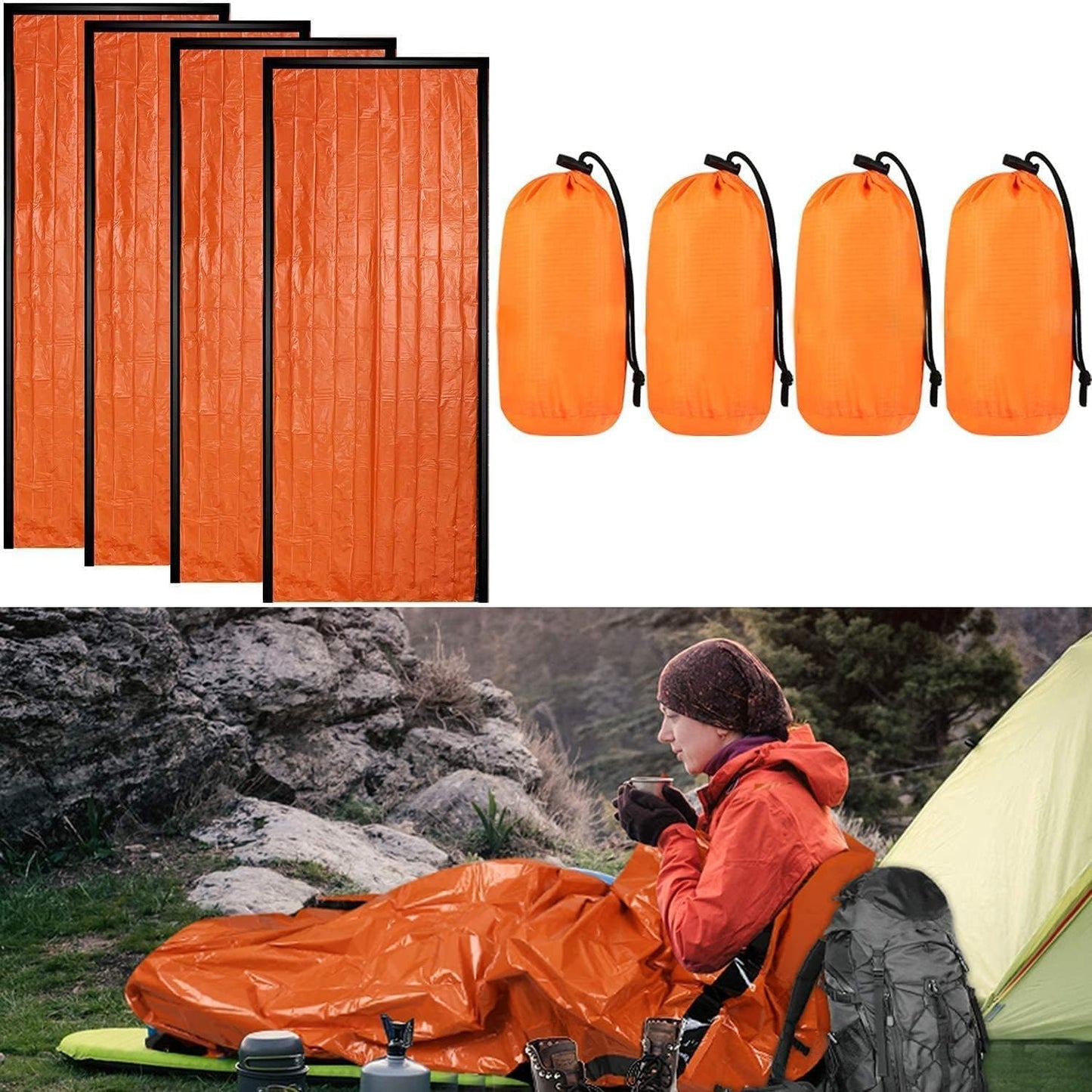 Pack 2/4/6/8 Manta de supervivencia impermeable para camping