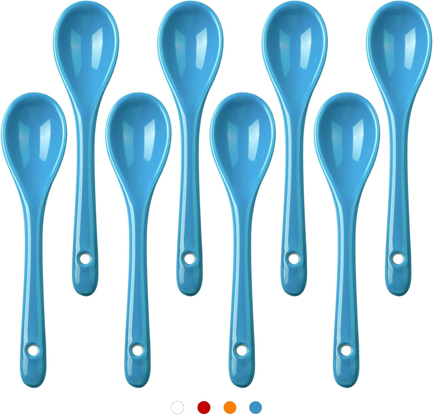 Set 8 Cucharas Cerámica para Café Té Yogur 4.7pulg