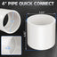 2 Pzas Conector PVC Blanco 4pulg Sch40 Grado Construcción