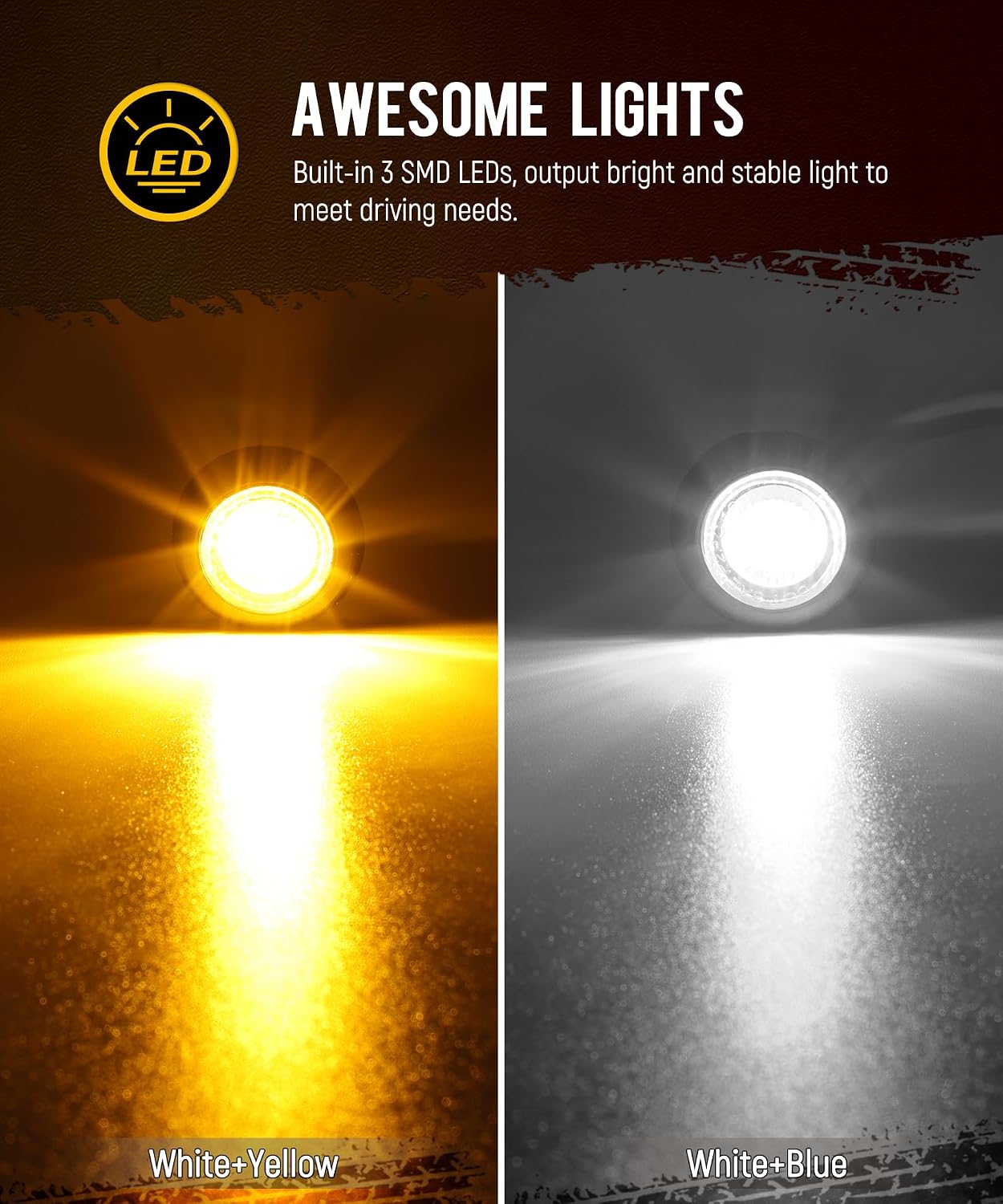 10 Luces LED Doble Color Ámbar a Blanco DOT Aprobadas