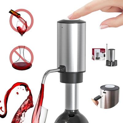 Decantador vino eléctrico automático USB-C acero inox