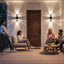 Lámpara pared exterior LED negro IP65 2 GU10