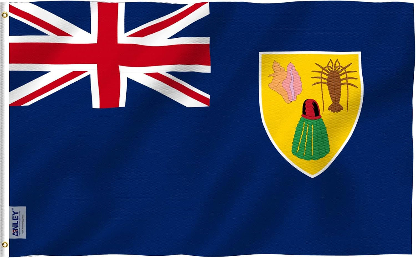 Bandera 3x5ft Turcas y Caicos poliéster ojales latón