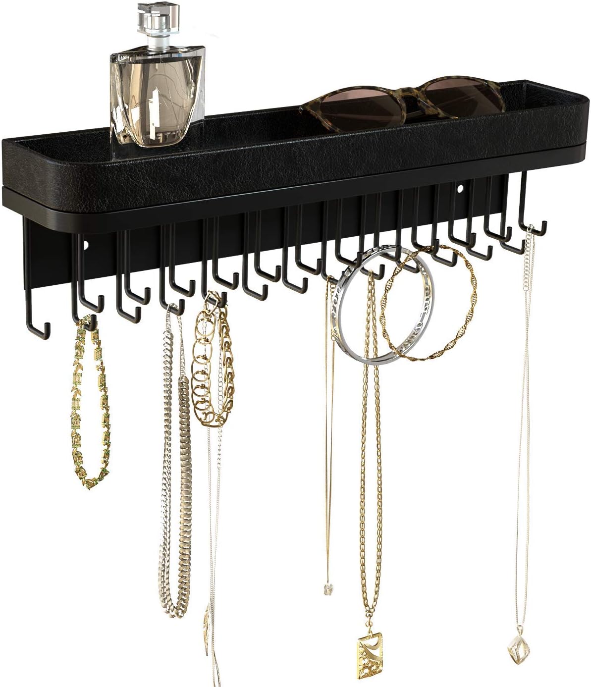 Soporte joyas pared 25 ganchos decoración gótica negro