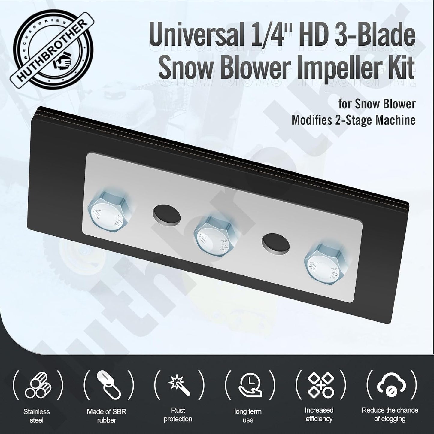 Kit modificación impulsor soplador nieve 4 cuchillas universal