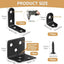 25 Soportes en L de Metal Negro para Estantes y Muebles