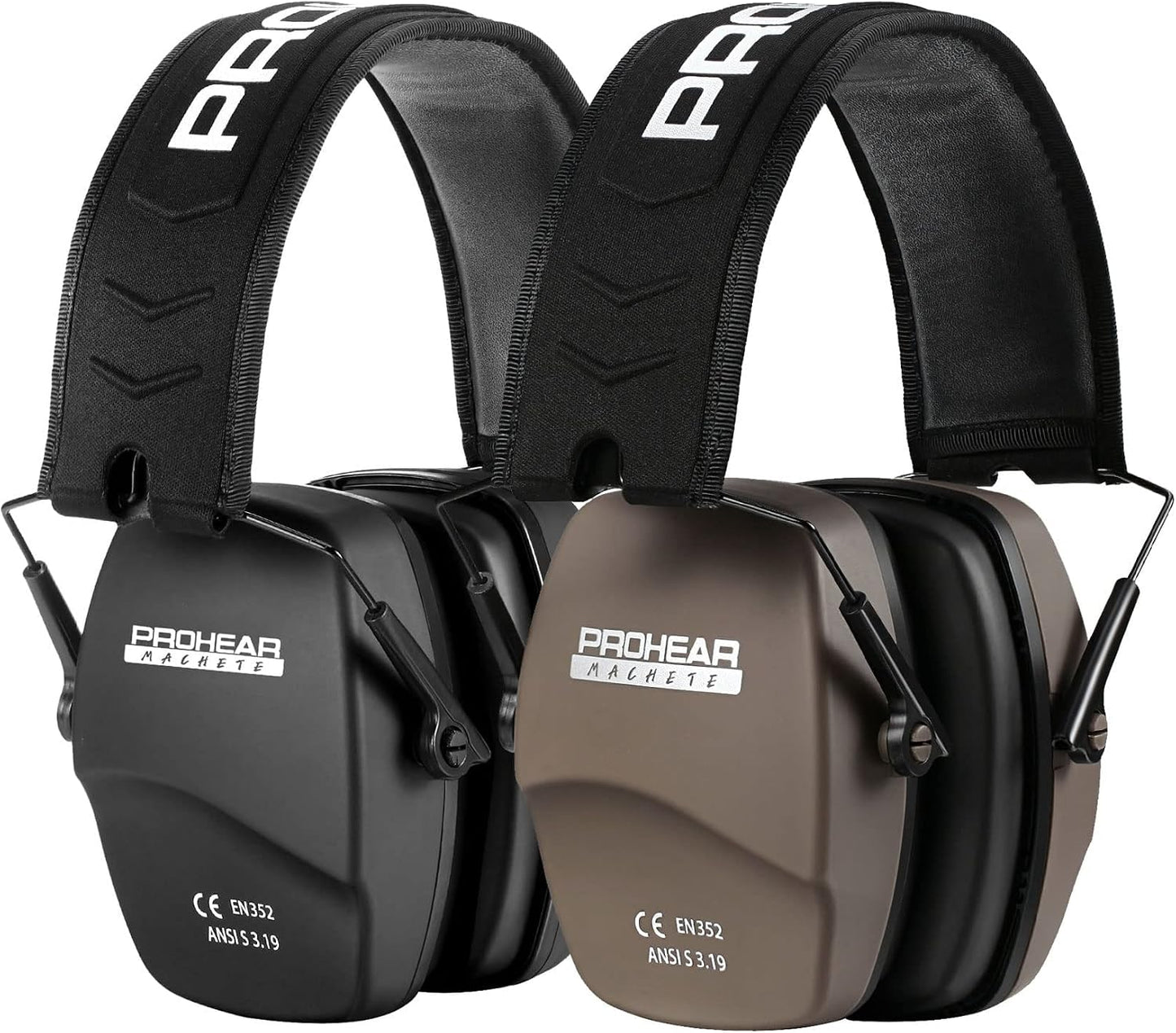 Orejeras protección oídos pack 2 NRR 26dB caza negro marrón