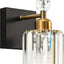 Lámpara aplique pared moderna negro oro pantalla cristal
