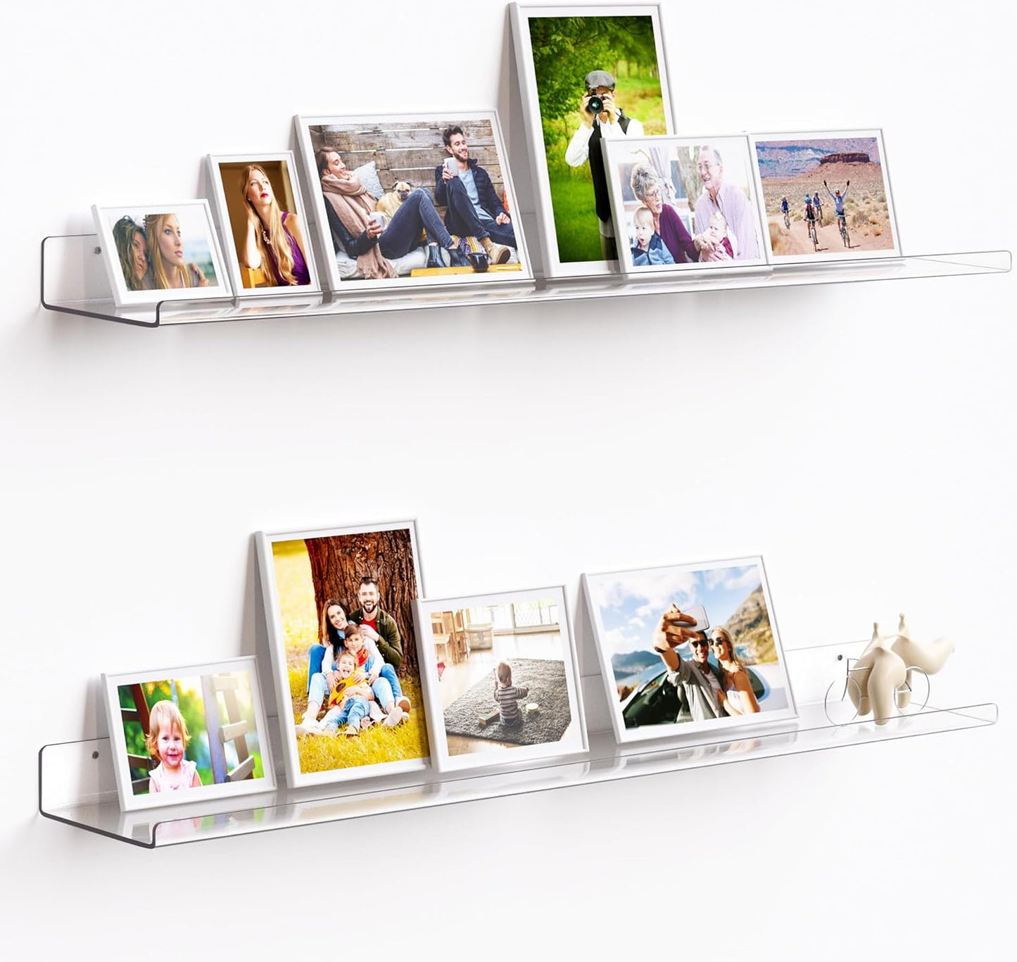 Estantes acrílicos 35.5" para organiz. pared 2uds