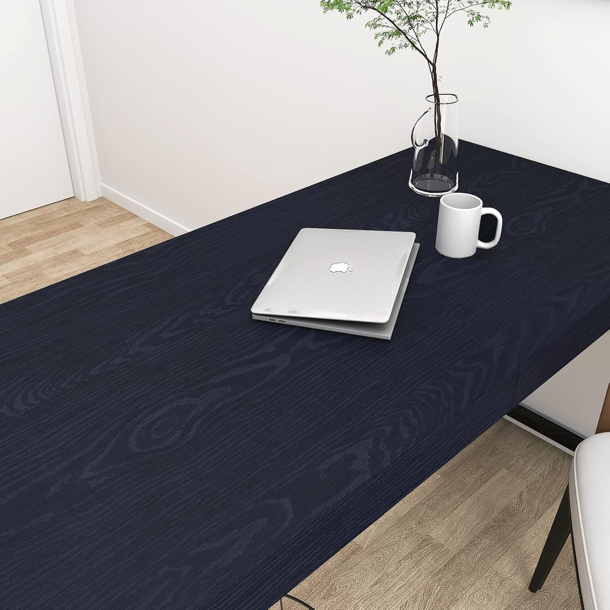 Papel contacto madera 17.7x200pulg azul marino dormitorio