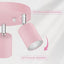 3 Luminarias Riel Led Rosa Ajustables para Niña