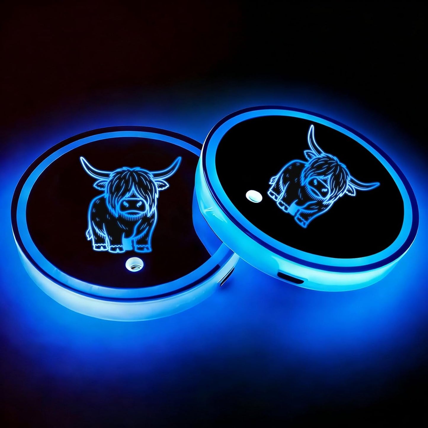 Portavasos con luces LED para auto USB 7 colores