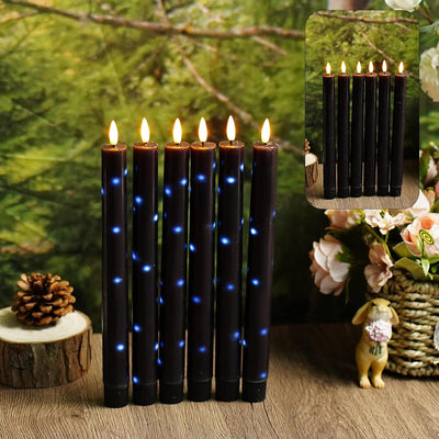Velas cónicas LED con temporizador 9.6" cuerda estrella
