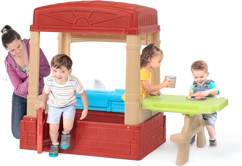 Casa de set para niños con cocina y mesa de picnic