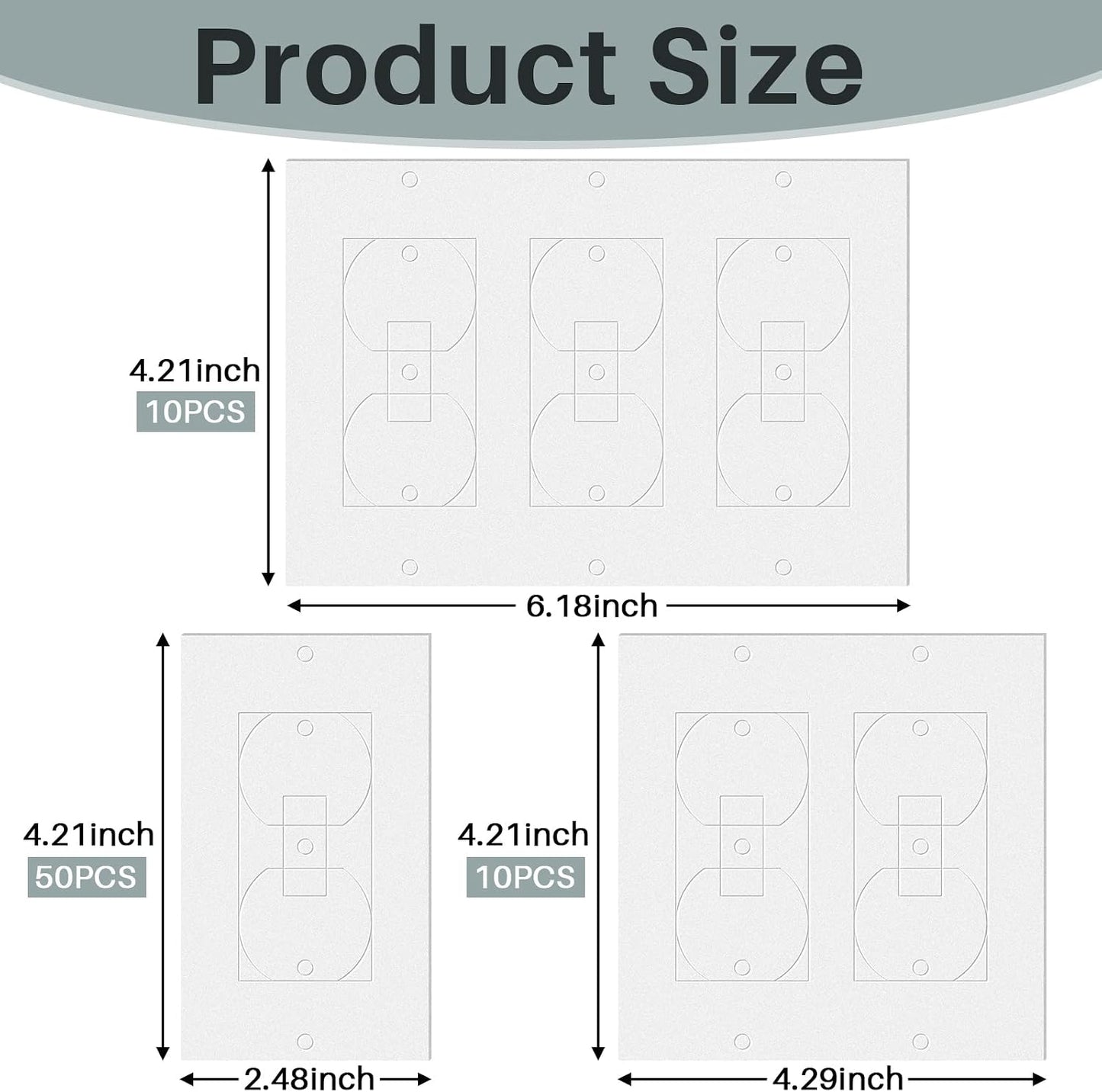 70 Juntas Aislamiento Pared Rectangulares Sellador Blanca