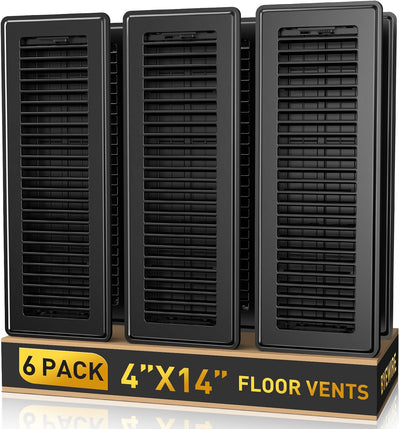 Registro piso 4x14 pack 6 rejilla ventilación acero