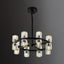 Candelabro rueda carro negro 16 luces sala comedor cristal