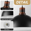 2 Lámparas Colgantes Madera 16" Metal Negro